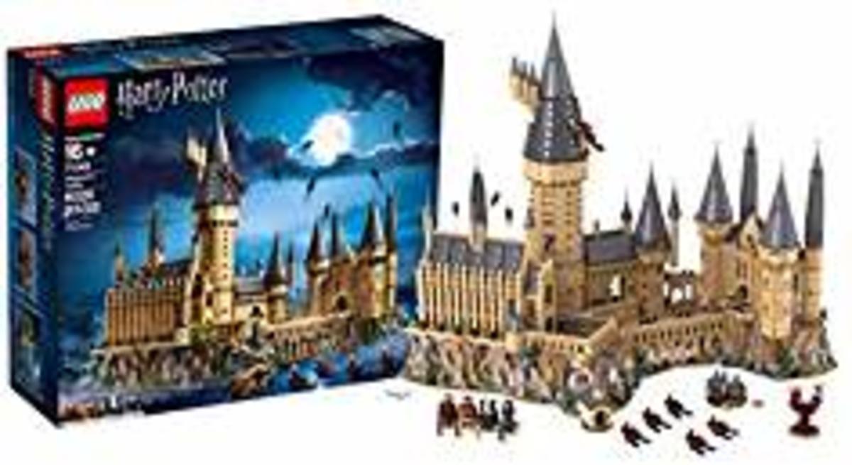 LAKA 71043 Schloss Modell 6188Stücke Street View Schlossarchitektur Backstein-Kit für Harry Potter Hogwarts Schloss Kompatibel mit Lego